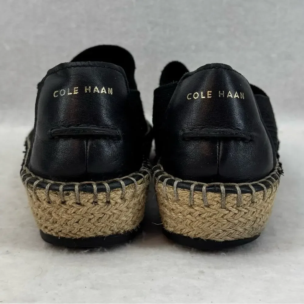 EUC Cole Haan Cloudfeel Stitchlite Women’s Espadrilles Shoes Black & Tan size 6